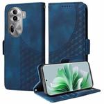 For OPPO Reno11 Pro 5G Global Embossed Rhombus Starry Leather Phone Case(Blue)