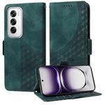 For OPPO Reno12 Pro Global Embossed Rhombus Starry Leather Phone Case(Green)
