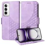 For OPPO Reno12 Pro Global Embossed Rhombus Starry Leather Phone Case(Purple)