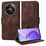 For Realme 12 5G / 12X 5G Embossed Rhombus Starry Leather Phone Case(Brown)