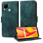 For Realme7i 5G / Narzo 30A Embossed Rhombus Starry Leather Phone Case(Green)