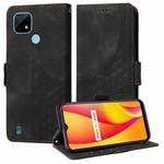 For Realme C21 / C21Y / C25Y Embossed Rhombus Starry Leather Phone Case(Black)