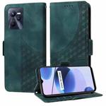 For Realme C35 4G Embossed Rhombus Starry Leather Phone Case(Green)