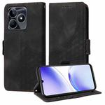 For Realme C53 / Narzo N53 Embossed Rhombus Starry Leather Phone Case(Black)