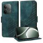 For Realme GT 6 / GT Neo6 SE Embossed Rhombus Starry Leather Phone Case(Green)