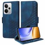 For Realme 14 Global Embossed Rhombus Starry Leather Phone Case(Blue)