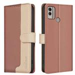 For Nokia C22 Color Matching RFID Anti-theft Leather Phone Case(Brown)