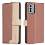 For Nokia G22 Color Matching RFID Anti-theft Leather Phone Case(Brown)