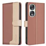 For Honor 90 5G Color Matching RFID Anti-theft Leather Phone Case(Brown)