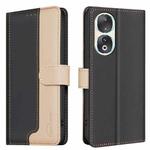 For Honor 90 5G Color Matching RFID Anti-theft Leather Phone Case(Black)