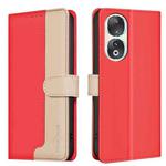 For Honor 90 5G Color Matching RFID Anti-theft Leather Phone Case(Red)