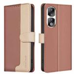 For Honor 90 Pro Color Matching RFID Anti-theft Leather Phone Case(Brown)
