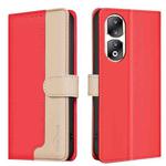 For Honor 90 Pro Color Matching RFID Anti-theft Leather Phone Case(Red)
