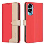 For Honor 90 Lite / X50i Color Matching RFID Anti-theft Leather Phone Case(Red)