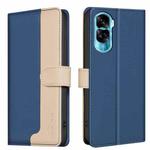 For Honor 90 Lite / X50i Color Matching RFID Anti-theft Leather Phone Case(Blue)