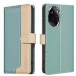 For Honor 100 Pro Color Matching RFID Anti-theft Leather Phone Case(Green)