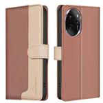 For Honor 100 Pro Color Matching RFID Anti-theft Leather Phone Case(Brown)
