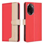 For Honor 100 Pro Color Matching RFID Anti-theft Leather Phone Case(Red)