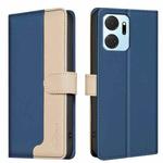 For Honor X7a Color Matching RFID Anti-theft Leather Phone Case(Blue)