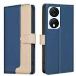 For Honor X7b Color Matching RFID Anti-theft Leather Phone Case(Blue)