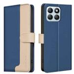 For Honor X8b Color Matching RFID Anti-theft Leather Phone Case(Blue)