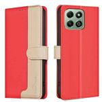 For Honor X6b Color Matching RFID Anti-theft Leather Phone Case(Red)