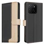 For Honor X5b Color Matching RFID Anti-theft Leather Phone Case(Black)