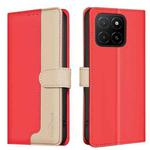 For Honor X5b Color Matching RFID Anti-theft Leather Phone Case(Red)