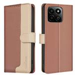 For Honor 200 Smart / X7C Color Matching RFID Anti-theft Leather Phone Case(Brown)