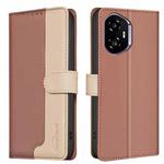 For Honor 300 Color Matching RFID Anti-theft Leather Phone Case(Brown)