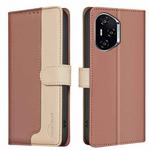 For Honor 300 Pro / 300 Ultra Color Matching RFID Anti-theft Leather Phone Case(Brown)