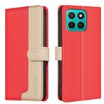 For Honor X8c 4G Color Matching RFID Anti-theft Leather Phone Case(Red)