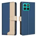 For Honor X8c 4G Color Matching RFID Anti-theft Leather Phone Case(Blue)
