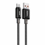 REMAX RC-C025 1.2m 66W USB to Type-C Transparent Braided Fast Charging Cable(Black)