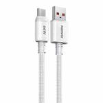 REMAX RC-C025 1.2m 66W USB to Type-C Transparent Braided Fast Charging Cable(White)