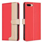 For iPhone SE 2022 / SE 2020 / 8 / 7 Color Matching RFID Anti-theft Leather Phone Case(Red)