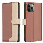 For iPhone 13 Pro Max Color Matching RFID Anti-theft Leather Phone Case(Brown)
