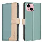 For iPhone 15 Color Matching RFID Anti-theft Leather Phone Case(Green)