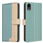 For iPhone XR Color Matching RFID Anti-theft Leather Phone Case(Green)
