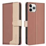 For iPhone 12 Pro / 12 Color Matching RFID Anti-theft Leather Phone Case(Brown)