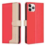 For iPhone 12 Pro / 12 Color Matching RFID Anti-theft Leather Phone Case(Red)