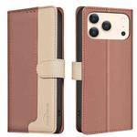 For iPhone 17 Pro Color Matching RFID Anti-theft Leather Phone Case(Brown)