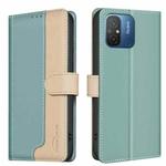 For Xiaomi Poco C55 / Redmi 12C Color Matching RFID Anti-theft Leather Phone Case(Green)
