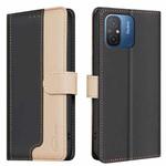 For Xiaomi Poco C55 / Redmi 12C Color Matching RFID Anti-theft Leather Phone Case(Black)