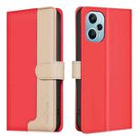 For Xiaomi Poco F5 5G Color Matching RFID Anti-theft Leather Phone Case(Red)