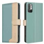 For Xiaomi Poco M3 Pro / Redmi Note 10 5G Color Matching RFID Anti-theft Leather Phone Case(Green)