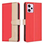 For Xiaomi Poco X5 Pro Color Matching RFID Anti-theft Leather Phone Case(Red)