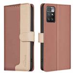 For Xiaomi Redmi 10 2022 / Note 11 4G Color Matching RFID Anti-theft Leather Phone Case(Brown)