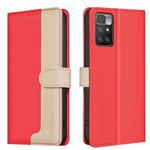 For Xiaomi Redmi 10 2022 / Note 11 4G Color Matching RFID Anti-theft Leather Phone Case(Red)