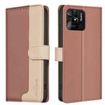 For Xiaomi Redmi 10C Color Matching RFID Anti-theft Leather Phone Case(Brown)